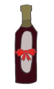 illustration of a vinegar bottle with a bow for a gift