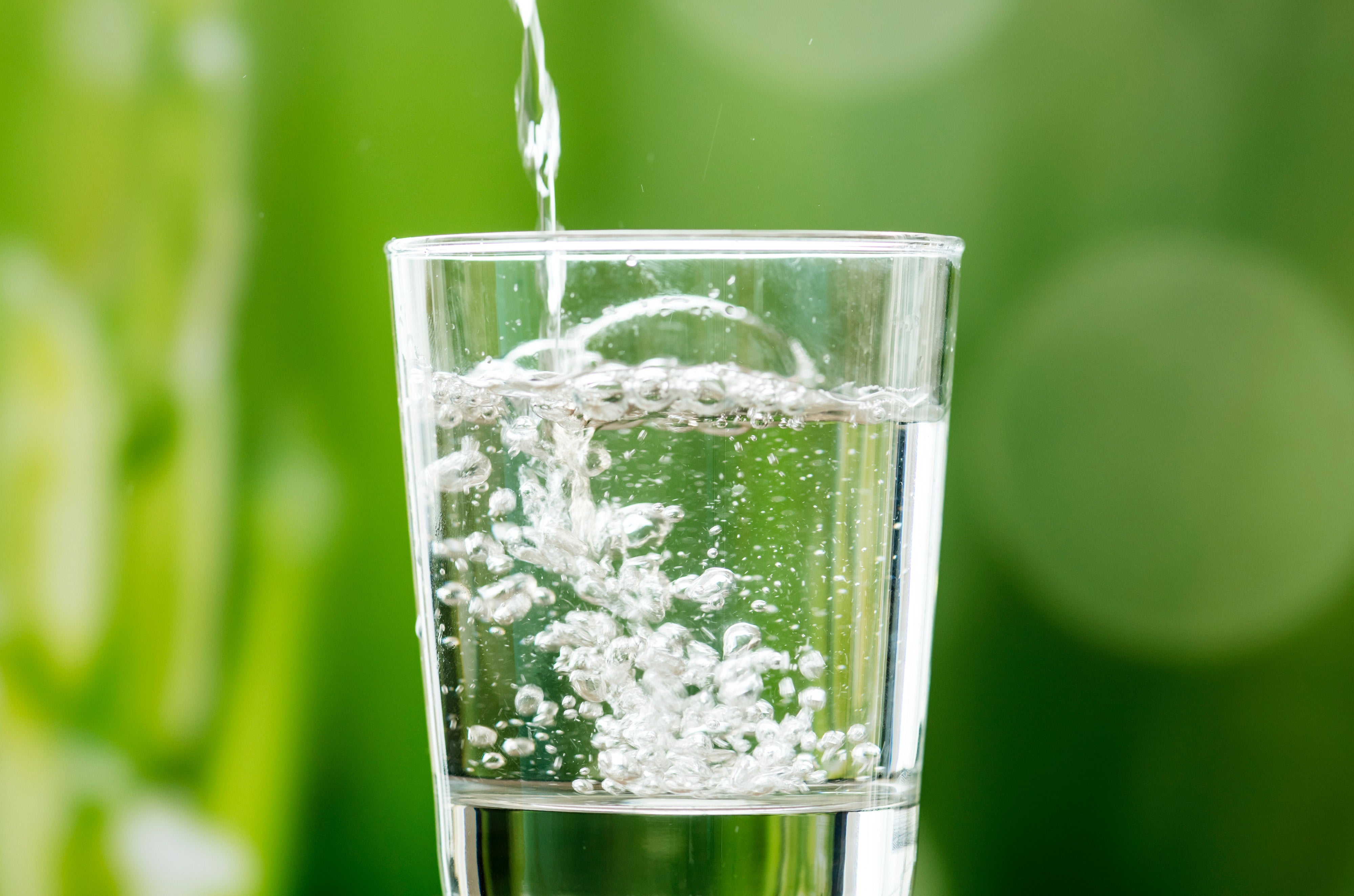 Water being poured into a glass