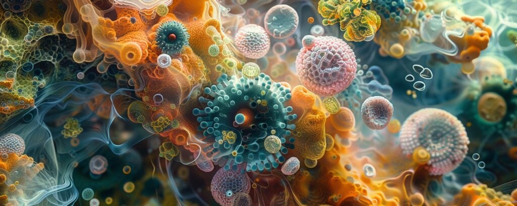 Close up of microbes